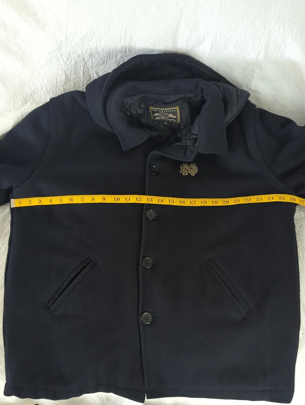 Vintage Holloway Notre Dame Wool Varsity Jacket Removable Hood Mens XL